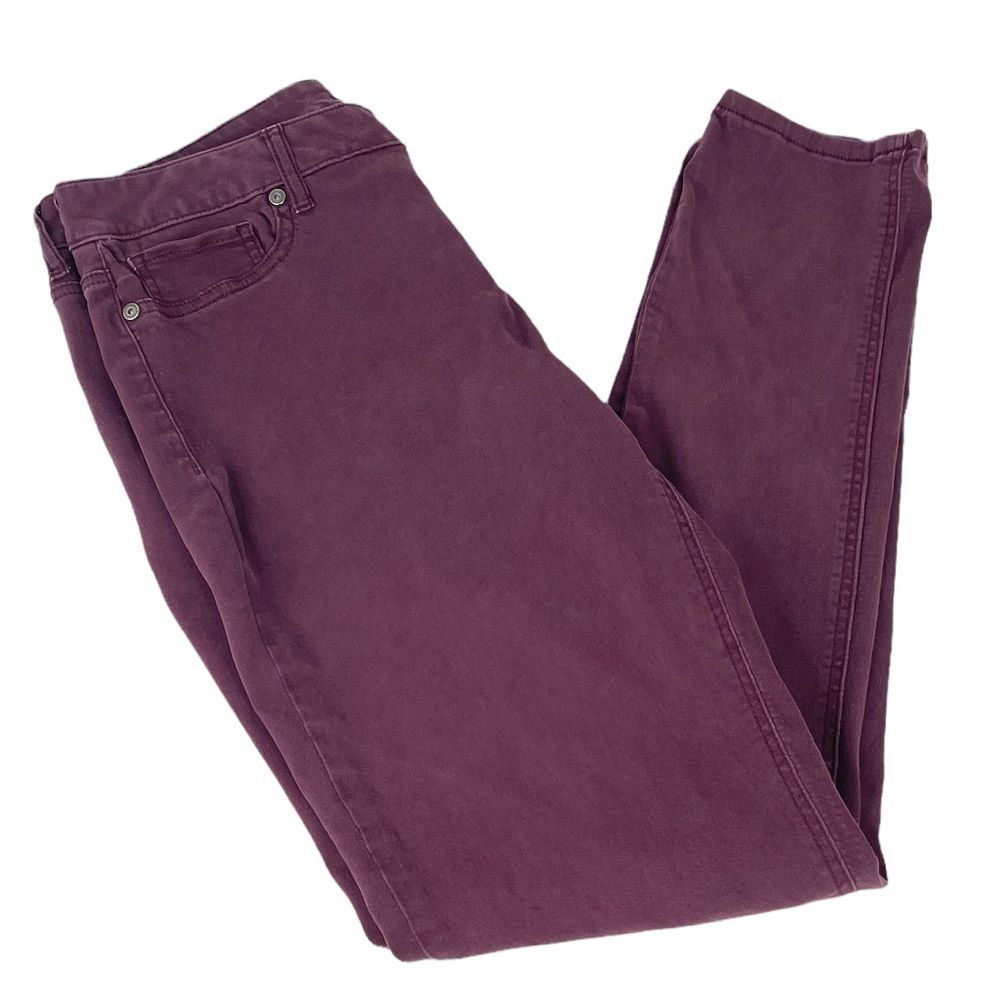 Maurices Skinny Jeans Burgundy Size Large - Picture 2 of 10
